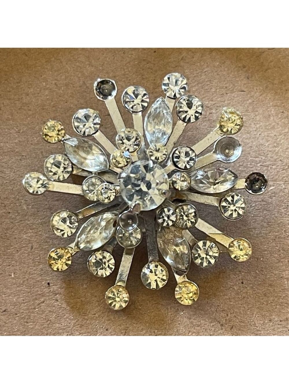 Vintage 1950s Coro Rhinestone Starburst Brooch Pin